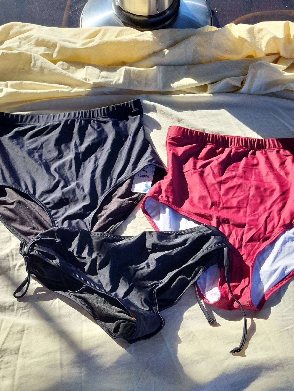 3-Pack Women's Swim Bottoms - Black & Burgundy
